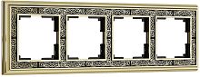 Рамка универсальная Werkel Palacio Gracia 4-м. металл золото/черный картинка