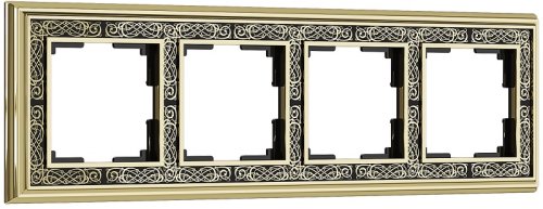 Рамка универсальная Werkel Palacio Gracia 4-м. металл золото/черный картинка