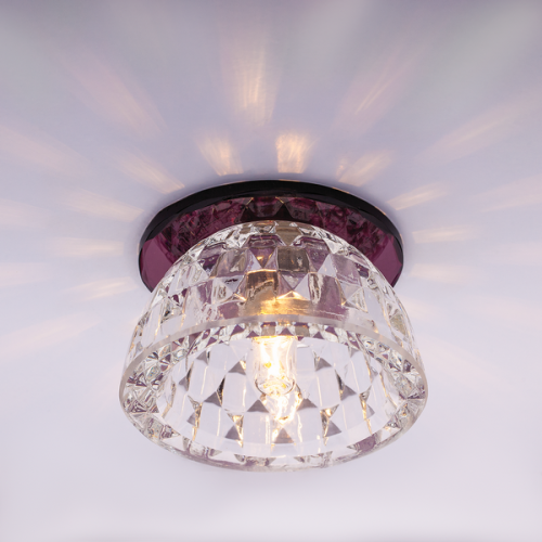 Светильник встраиваемый Италмак Bohemia 220 5 74 G9 65мм/60Вт огран стекло/пурпур фото Светильник встраиваемый Италмак Bohemia 220 5 74 G9 65мм/60Вт огран стекло/пурпур картинка