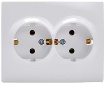 Розетка с заземлением Lezard Karina 1-м. 2 мод. жемчужно-белый/перламутр картинка