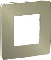 Рамка универсальная Schneider Electric Unica Studio Metal 1-м. бронза/бежевый картинка