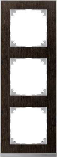 Рамка универсальная Schneider Electric Merten M-Pure Decor 3-м. венге/алюминий картинка фото 2