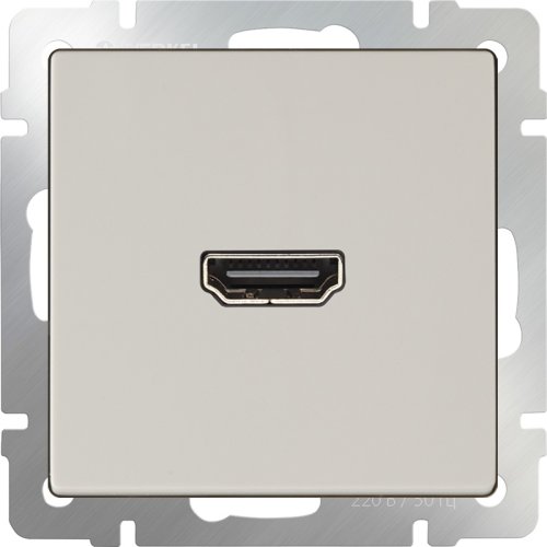 Розетка HDMI без рамки Werkel 1-м. слоновая кость глянцевый картинка фото 2