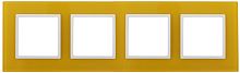 Рамка универсальная Эра Elegance 4-м. стекло желтое/белый картинка
