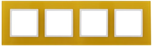 Рамка универсальная Эра Elegance 4-м. стекло желтое/белый картинка