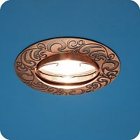 Светильник встраиваемый Италмак Olympia 51 1 18 MR16 12В ЭПРА GU5.3 50Вт 85мм Поворотный/Медь картинка 