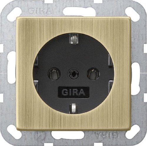 Розетка с заземлением без рамки Gira ClassiX 1-м. 16А бронза/антрацит фото Розетка с заземлением без рамки Gira ClassiX 1-м. 16А бронза/антрацит картинка