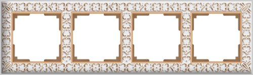 Рамка универсальная Werkel Antik 4-м. металл белое золото фото фото 2 Рамка универсальная Werkel Antik 4-м. металл белое золото картинка фото 2