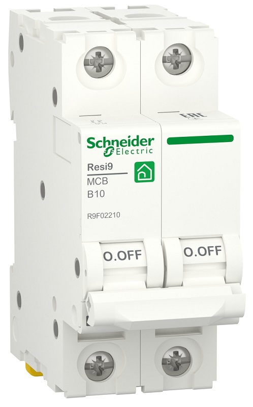 Выключатель автоматический Schneider Electric Resi9 2п 10A B 6кА 