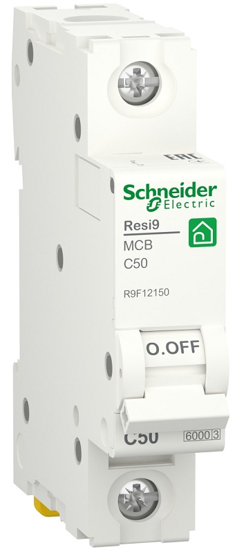 Выключатель автоматический Schneider Electric Resi9 1п 50A C 6кА 