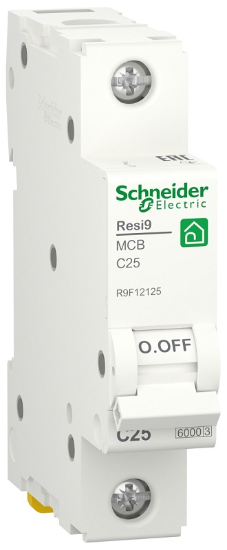 Выключатель автоматический Schneider Electric Resi9 1п 25A C 6кА 