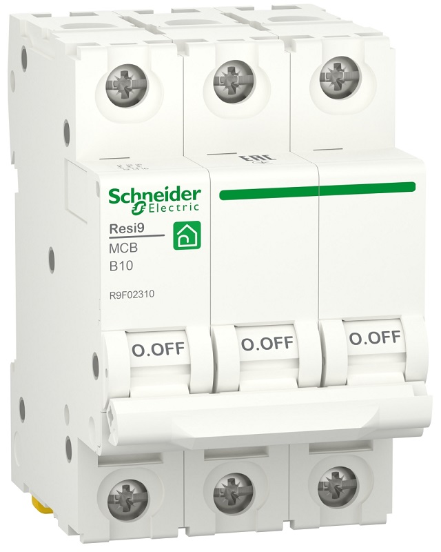 Выключатель автоматический Schneider Electric Resi9 3п 10A B 6кА 