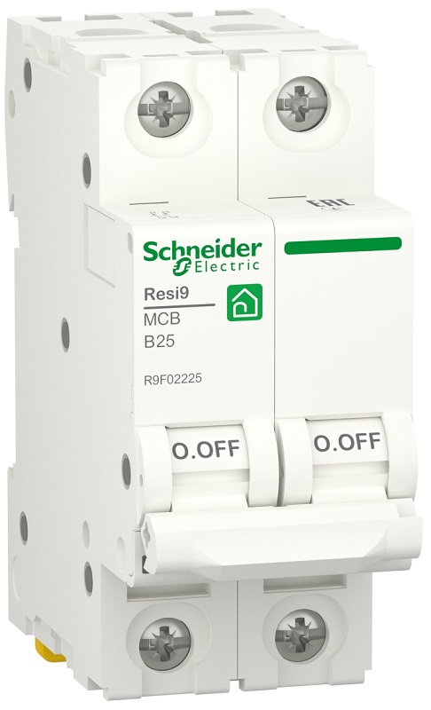 Выключатель автоматический Schneider Electric Resi9 2п 25A B 6кА 