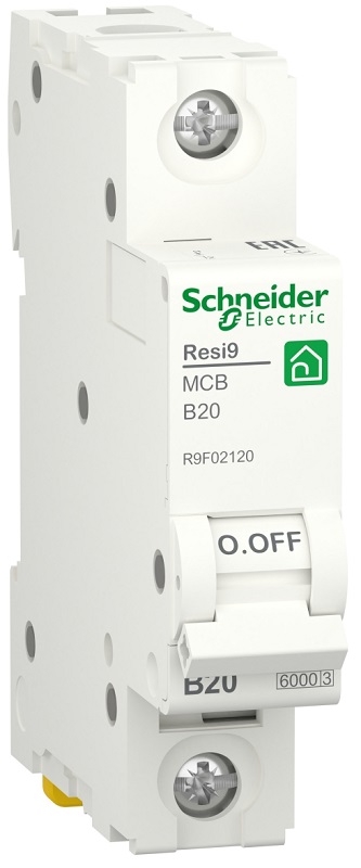 Выключатель автоматический Schneider Electric Resi9 1п 20A B 6кА 