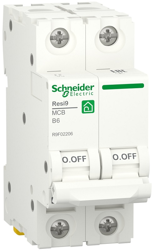 Выключатель автоматический Schneider Electric Resi9 2п 6A B 6кА 