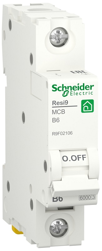 Выключатель автоматический Schneider Electric Resi9 1п 6A B 6кА 