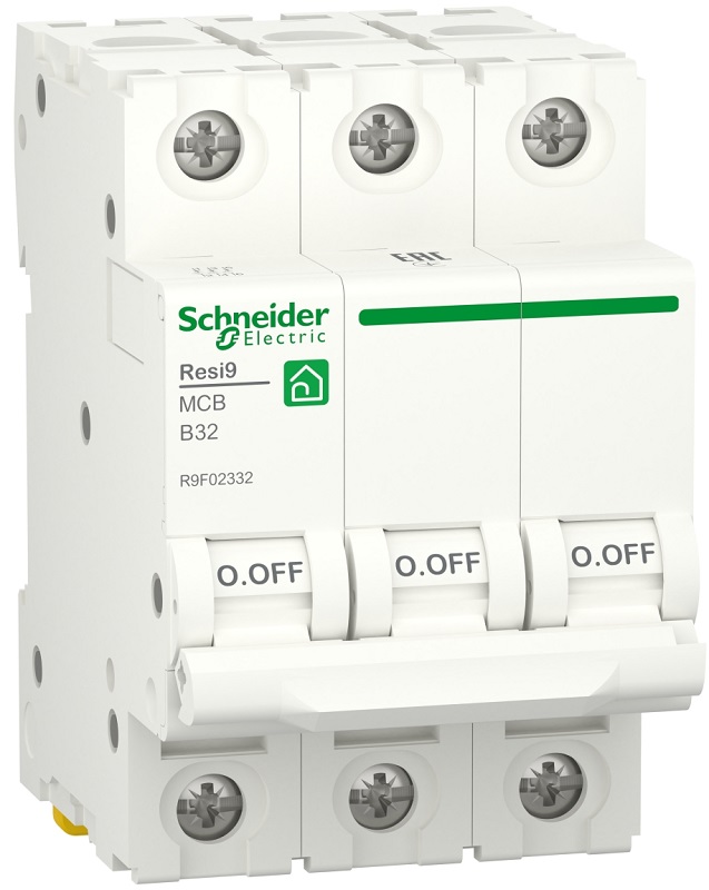 Выключатель автоматический Schneider Electric Resi9 3п 6A B 6кА 