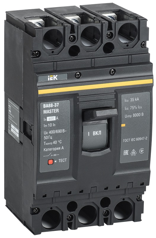 Выключатель автоматический в литом корпусе IEK Master ВА88-37 3п 400А 35кА