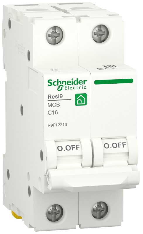 Выключатель автоматический Schneider Electric Resi9 2п 16A C 6кА 