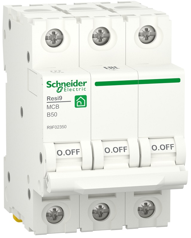 Выключатель автоматический Schneider Electric Resi9 3п 50A B 6кА 