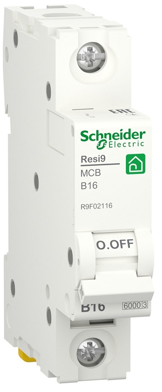 Выключатель автоматический Schneider Electric Resi9 1п 16A B 6кА 