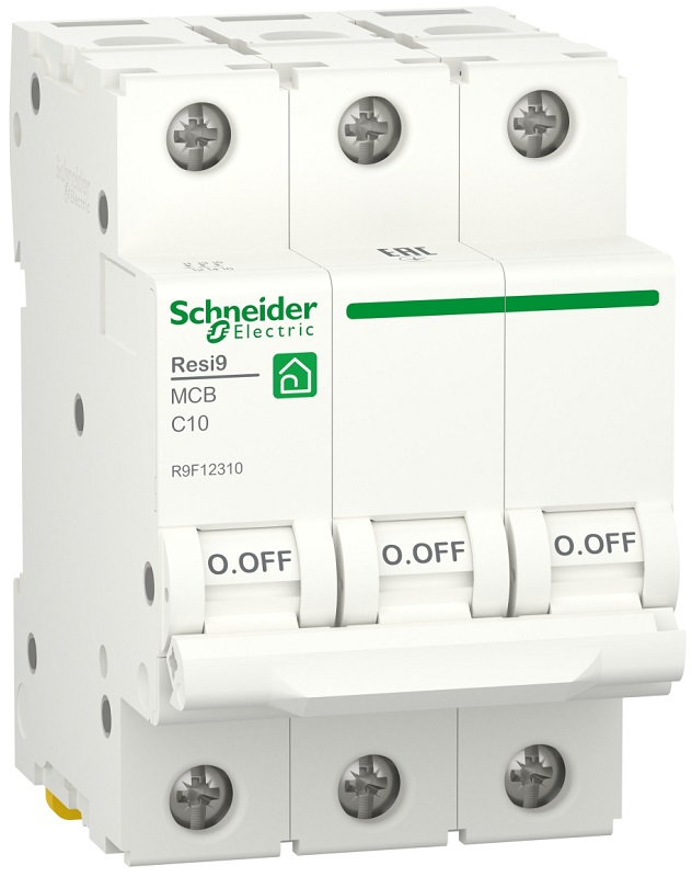 Выключатель автоматический Schneider Electric Resi9 3п 10A C 6кА 