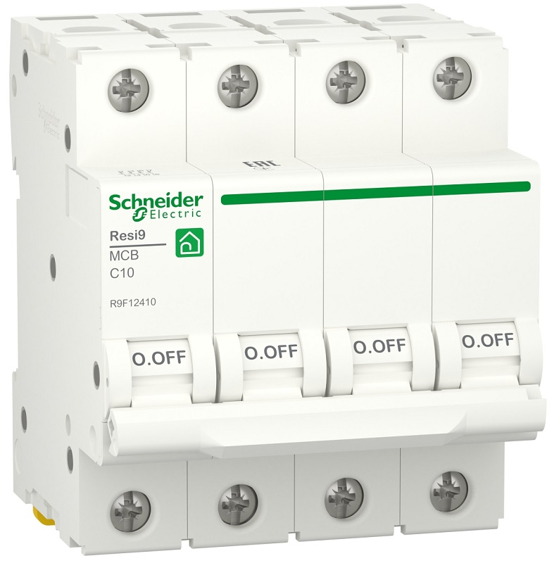 Выключатель автоматический Schneider Electric Resi9 4п 10A C 6кА 