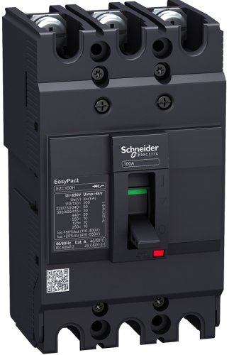 Выключатель автоматический в литом корпусе Schneider Electric EasyPact EZC100N 3п 100А 18кА картинка