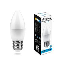 Лампа светодиодная Feron LB-97 C37 Свеча Е27 220В 7Вт 600Лм 6400К 37х100мм картинка 