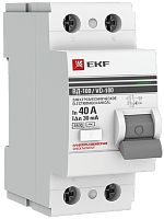Выключатель дифференциального тока УЗО EKF PROxima ВД-100 2п 40А 30мА 4,5,кА тип AC картинка