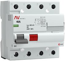 Выключатель дифференциального тока УЗО EKF Averes DV 4п 40А 300мА 10кА тип AC картинка