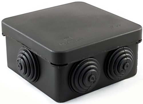 Коробка распределительная HF Промрукав 80x80x40мм (7 сальников) IP55 черный (105шт) картинка 