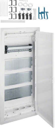 Слаботочный щит внутренний Hager Volta 4-х ряд., с розеткой (720x314x87мм) IP40 белая дверца картинка 