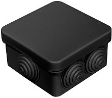 Коробка распределительная HF Промрукав 70x70x40мм (6 сальников) IP55 черный (132шт) картинка 