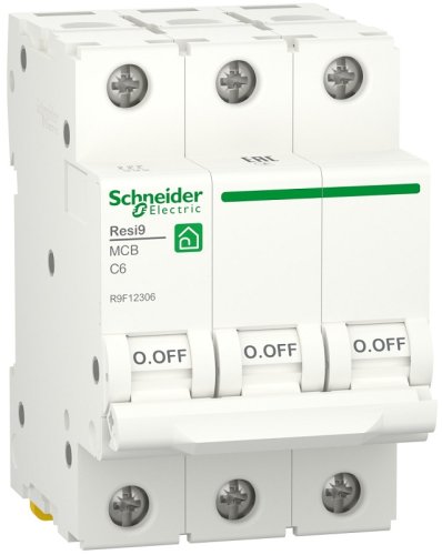 Выключатель автоматический Schneider Electric Resi9 3п 6A C 6кА  картинка