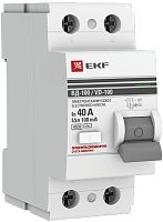 Выключатель дифференциального тока УЗО EKF PROxima ВД-100 2п 40А 100мА 4,5,кА тип AC картинка