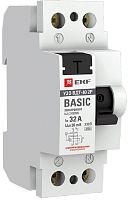 Выключатель дифференциального тока УЗО EKF Basic ВДТ-40 2п 32А 30мА 4,5,кА тип AC картинка