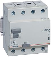 Выключатель дифференциального тока УЗО Legrand RX3 4п 25А 300мА 10,0кА тип AC картинка