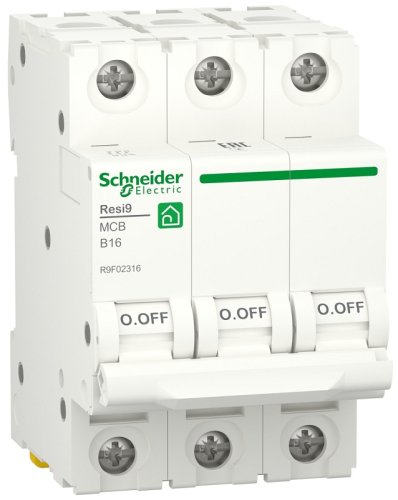 Выключатель автоматический Schneider Electric Resi9 3п 16A B 6кА  картинка
