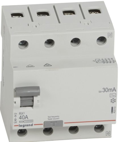 Выключатель дифференциального тока УЗО Legrand RX3 4п 40А 30мА 10,0кА тип AC картинка