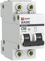 Выключатель автоматический EKF Basic ВА47-29 2п 50А C 4.5кА картинка