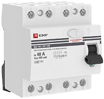 Выключатель дифференциального тока УЗО EKF PROxima ВД-100 4п 40А 100мА 4,5,кА тип AC картинка