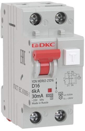 Автомат дифференциального тока АВДТ DKC YON MDR63 2п 6А 30мА 6,0кА C тип A картинка