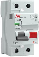 Выключатель дифференциального тока УЗО EKF Averes DV 2п 40А 100мА 10кА тип AC-S картинка