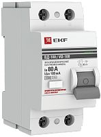 Выключатель дифференциального тока УЗО EKF PROxima ВД-100 2п 80А 100мА 4,5,кА тип AC картинка