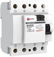 Выключатель дифференциального тока УЗО EKF Basic ВДТ-40 4п 40А 300мА 4,5,кА тип AC картинка
