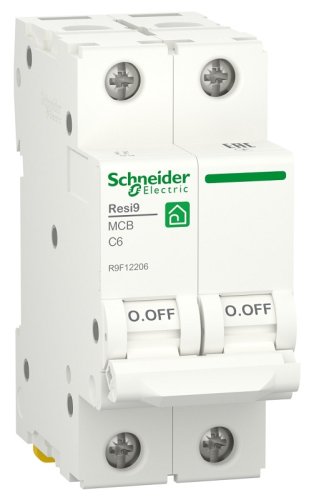 Выключатель автоматический Schneider Electric Resi9 2п 6A C 6кА  картинка