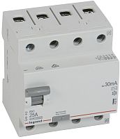 Выключатель дифференциального тока УЗО Legrand RX3 4п 25А 30мА 10,0кА тип AC картинка