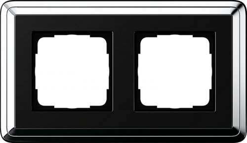 Рамка универсальная Gira ClassiX 2-м. хром/черный картинка