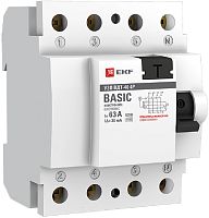 Выключатель дифференциального тока УЗО EKF Basic ВДТ-40 4п 63А 30мА 4,5,кА тип AC картинка